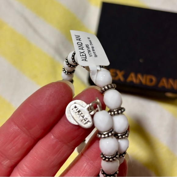 Alex and Ani Spirit Wrap, Cloud, White and Silver Beaded Bracelet, NWT - Picture 6 of 9